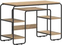 vidaXL Bureau met opslag Artisanaal eiken 113.5 x 52 x 75.5 cm