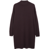 COMMA Robe en maille avec col montant et détails côtelés femme