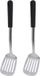 Excellent Houseware Bakspatel/bakspaan - 2x - Zwart Kunststof/RVS - 34 cm