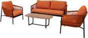 And Outdoormatch Loungeset - Terra - Aluminium - Oranje Touw - 4 zitplekken - Inclusief kussen