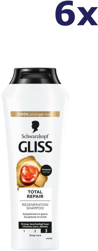 Gliss-Kur 6x Total Repair Shampoo - 250 ml