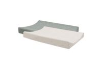 Jollein Aankleedkussenhoes - 50x70cm - Badstof - Sea Green/Ivory - 2 stuk