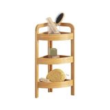 Hoekrek Bamboe Hoekrek met 3 niveaus, ideaal voor keuken of badkamer, modern en vochtbestendig, ruimtebesparend, 33 x 23 x 61 cm