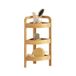 Hoekrek Bamboe Hoekrek met 3 niveaus, ideaal voor keuken of badkamer, modern en vochtbestendig, ruimtebesparend, 33 x 23 x 61 cm