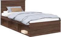 vidaXL Bedframe Bruin Eiken Massief Grenenhout 100 x 200 cm