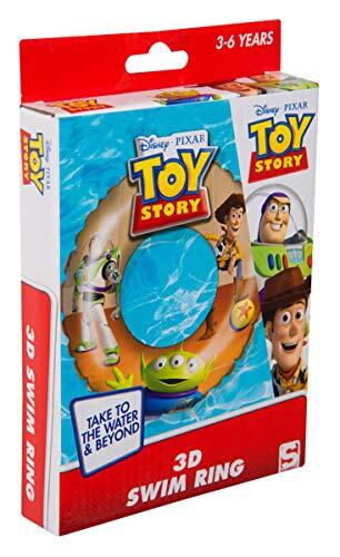 Sambro DTS-3395 Zwemring met 3D-effect, ca. 50 cm, Toy Story motief met Woody en Buzz Lightyear, voor kinderen van 3 tot 6 jaar, met veiligheidsventiel, ideaal voor zwembad, strand en zwembad