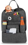 Lionelo Organizer – Autostoel Accessoire & Kinderwagen Organizer – 2-in-1 Rugleuningbeschermer & Opbergsysteem – 7 Vakken – Universele Bevestiging met Klittenband – Vilt – Veilig & Praktisch
