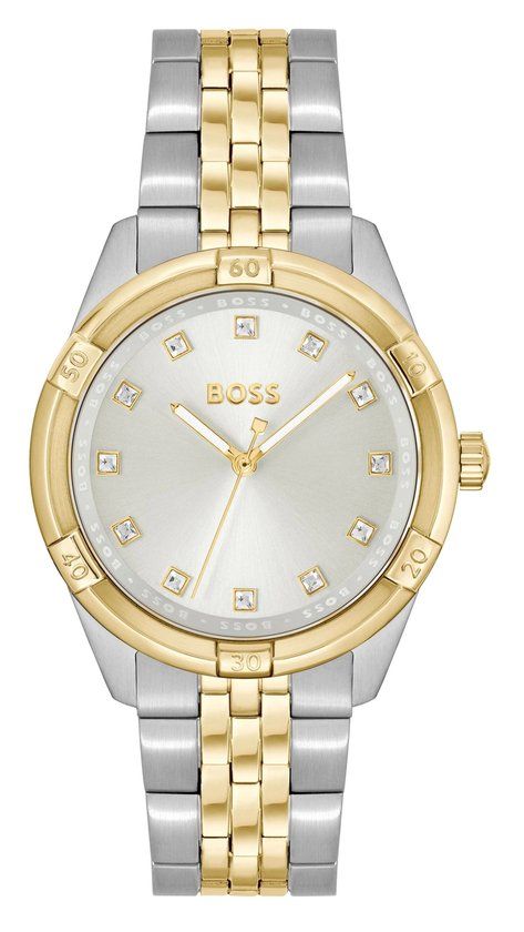 BOSS RHEA Dames Horloge - Zilverkleurig - 36 mm - Staal - Mineraalglas - Quartz