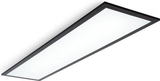 B.K.Licht LED Paneel Plafondlamp - Zwart - 25x100cm - 22W - 4000K