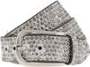 b.belt Leren riem Zoe Silver Stud Belt W80 White wit
