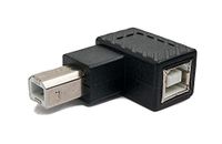 SYSTEM-S USB 2.0 Adapter type B stekker naar bus hoek kabel in zwart