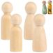 Merkloos Poupées en bois - Ensemble de 4 figurines non traitées