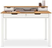 IDIMEX Bureau RAUL met 4 lades van massief hout – eiken / wit