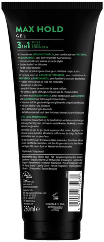 Syoss Max Hold Haargel - 250 ml