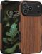 kwmobile hoesje geschikt voor Apple iPhone 17 Pro Max - Back cover voor smartphone - Telefoonhoesje van hout in bruin - Houtnerven design