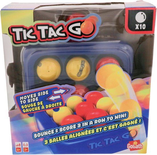 Goliath Tic Tac Go - Competitief - Interactief - Behendigheidsspel - 3 op een rij - Nederlandstalig denkspel - Vanaf 6 jaar