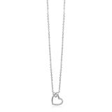 ZINZI zilveren ketting met twee harten en zirkonia's 42-45cm ZIC2874
