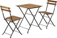 casa.pro Bistroset Bovino 3-delig tuintafel met 2 tuinstoelen zwart en naturel