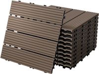 ECD Germany WPC-terrastegels 30x30 cm, set van 22 stuks voor 2 m², donkerbruin met houtlook
