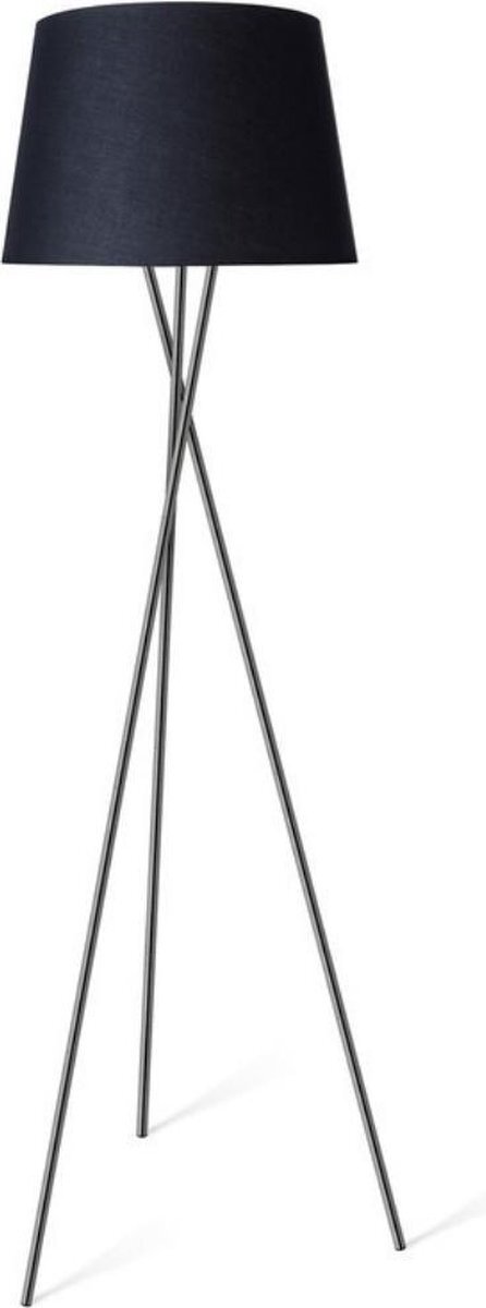 Proventa TriPod Staanlamp woonkamer met schakelaar Ø 45 cm - Zwart & chroom - 164 cm