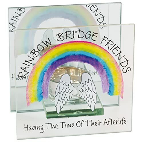 Rainbow Bridge Friends 2362 Huisdiervleugels Glas theelichthouder