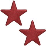Merkloos / Sans marque Kerst hangdecatie grote rode glitter sterren 25 cm