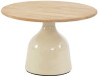 4 Seasons Outdoor June loungetafel Ø60x38 cm creme - teak