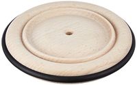 Rayher 6122300 Houten wiel, beuken natuur, onbehandeld, met zwarte rubberen banden, diameter 12 cm, boring 6 mm ø, houten wielen met rubberen ring van rubber