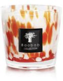 Baobab Collections Max One Pearls Coral Bougie Parfumée Agrumes-Fruité Rouge Orange Verre