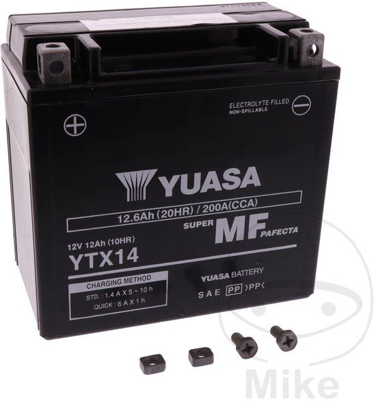 Yuasa YTX14 - Battery Maintenance Free Factory Activated - Ytx14 Fa