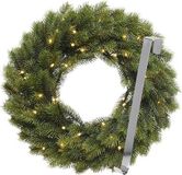 Merkloos Kerstkrans 40 cm - groen met led - met zilveren hanger/ophanghaak - kerstversiering
