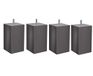 Margot Pacha lattenbodem, 4 stuks, hout, grijs-taupe, 9 x 9 x 17 cm