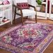 SAFAVIEH Monaco Collection MNC243P tapijt, Boho-Chic-medaillon, gebruikte look, pluisvrij, voor woonkamer, slaapkamer, 122 x 177 cm, paars/fuchsia