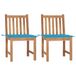VidaXL Tuinstoelen 2 st met kussens massief teakhout Blauw