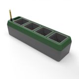 Bio Green Provence Self 4-Herb Window Boxes Waterniveau-indicator - vensterbank plantenbak met afneembare manden - modern potontwerp - praktisch en eenvoudig te gebruiken, grijs, donkergroen