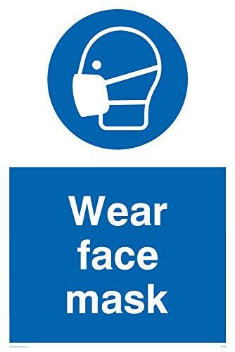 Viking Signs Viking Signs MP289-A4P-3M "Wear Face Mask" Sign, 3 mm Rigid Plastic, 300 mm H x 200 mm W