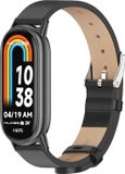 By Qubix Qubix PU Leren Bandje Zwart met Zwarte Aansluiting voor Xiaomi Smart Band 8 / 9 / 10