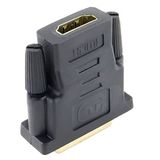 SeKi HDMI-adapter; HDMI A-aansluiting naar DVI-D (24+1) stekker; bidirectionele DVI-stekker naar HDMI-aansluiting; vergulde contacten - zwart