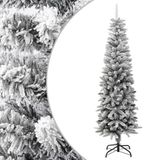 vidaXL Kunstkerstboom met sneeuw smal 180 cm PVC en PE