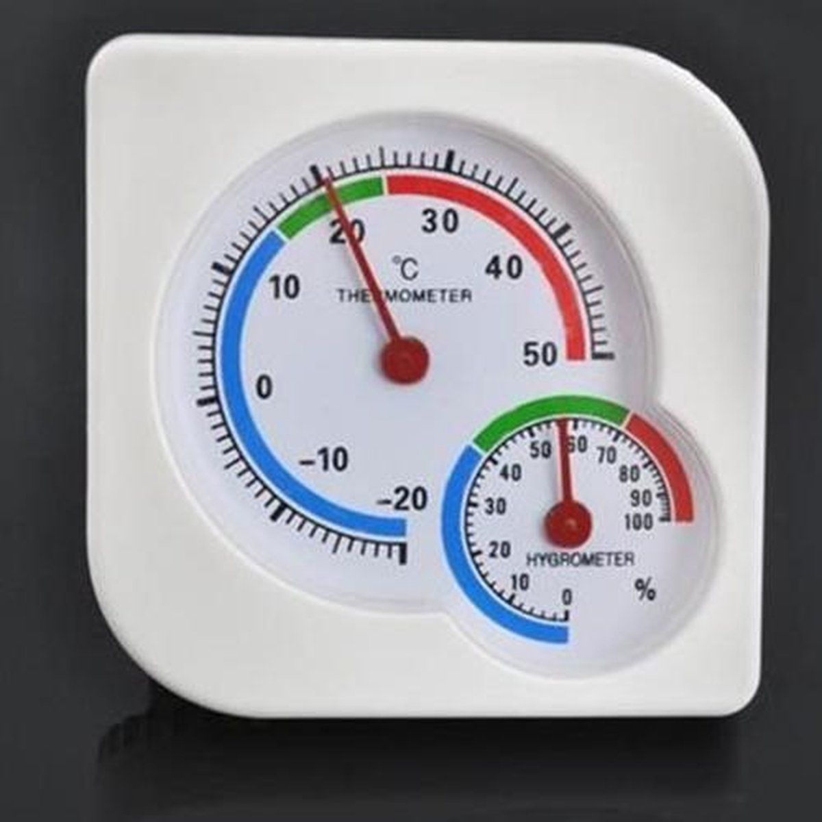 Superdealer Analoog Thermometer en Hygrometer in 1 - Binnen en Buiten - wit