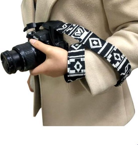 YONO Camera Strap Vintage â Universele Camerariem Nek Band Aztec Print Zwart