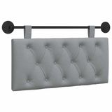 vidaXL - Hangend hoofdbord - Lichtgrijs - Stof
