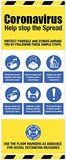Coronavirus Help de verspreiding te stoppen (1 meter sociale afstand) Roller Banner in geval 2000x800mm display