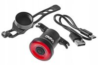 WAG RMS USB-C Oplaadbare Ronde COB LED Fietsachterlamp Zwart