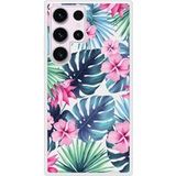 Samsung Galaxy S23 Tropical aquarelle Verstevigd hoesje met sublimatie bedrukking