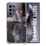 Cokitec Samsung Galaxy S24 Ultra Animal Cat Reflet Versterkte hoes