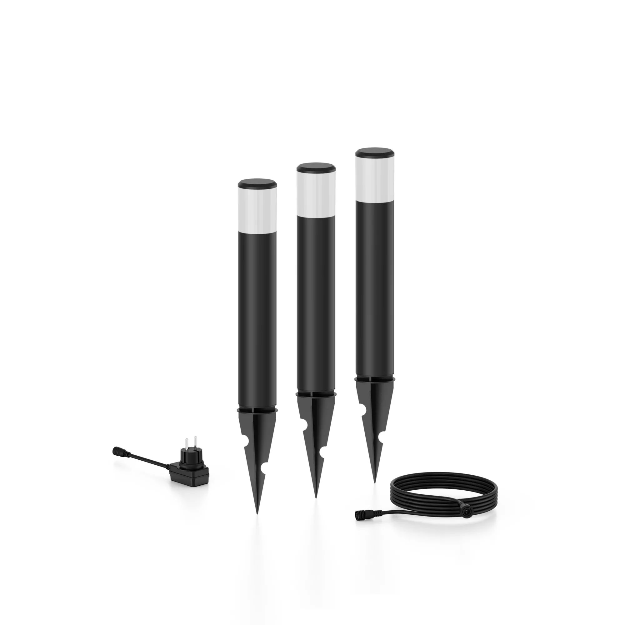 Philips Hue Philips GardenLink Purex 24V sokkellamp met spies - zwart - set van 3