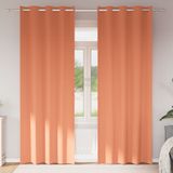 vidaXL Blackout Gordijnen met Ringen 2 st Terracotta 245 x 140 cm