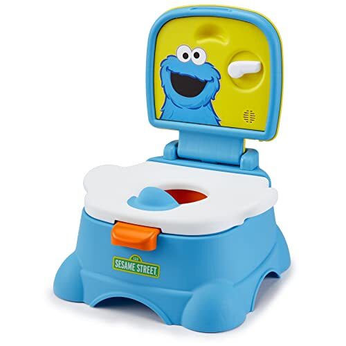 Sesame Street Sesame Street Cookie Monster Geweldige 3-in-1 zindelijkheidstrainingsstoel, toiletstoeltrainer en opstapkruk, gemakkelijk schoon te maken, alsof alsof het gelijk handvat is, genderneutraal