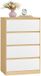 Vasagle Nachtkastje - Eikenbeige en wolkwit - Met Lade - 60,2 x 40,4 x 97,4 cm